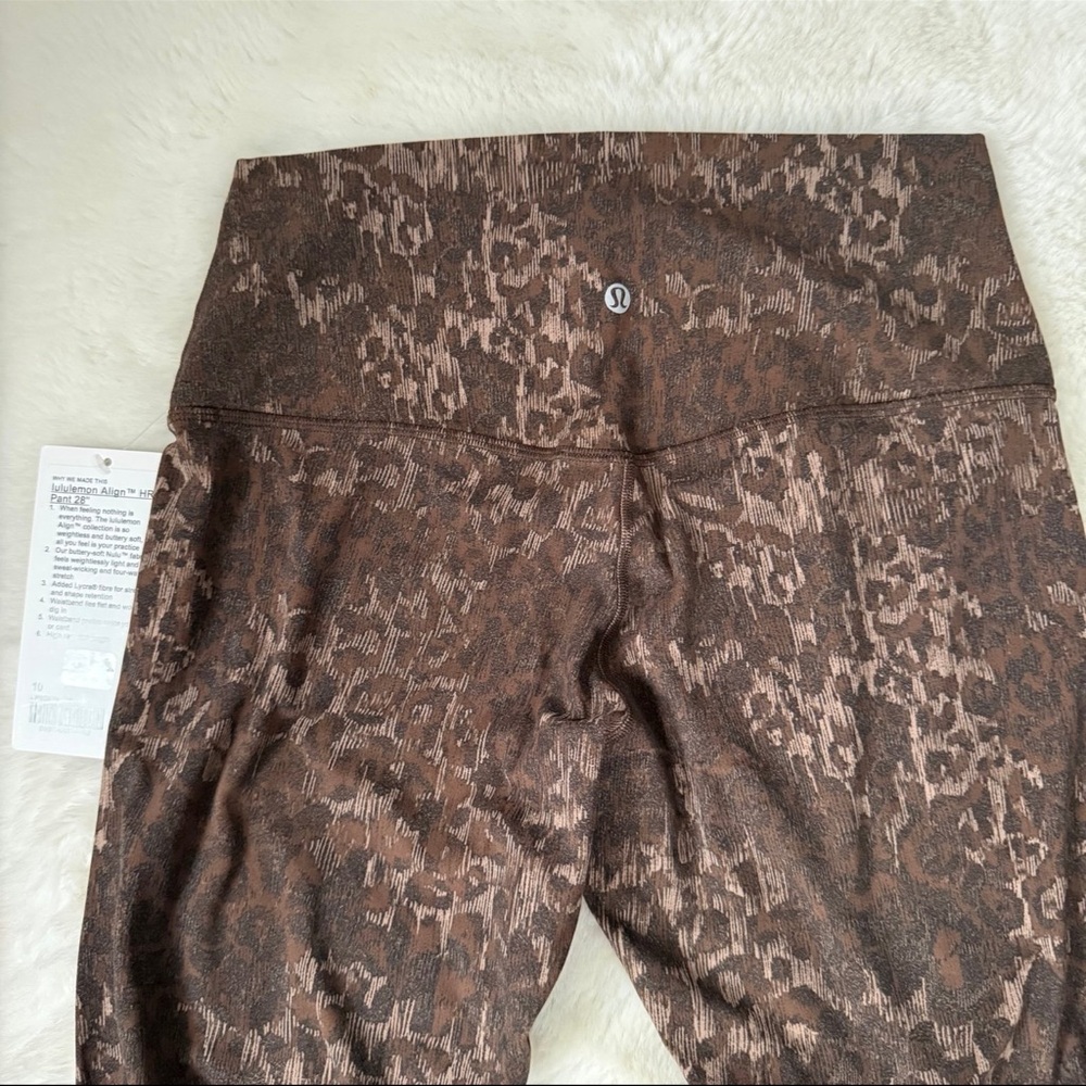 Lululemon NWT Align High-Rise Pant 28" Lined Truleopard Max Brown Multi Size 10 - Picture 5 of 9